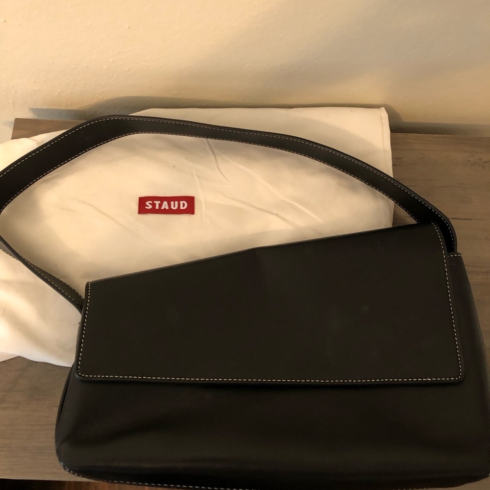 Staud black acute shoulder bag